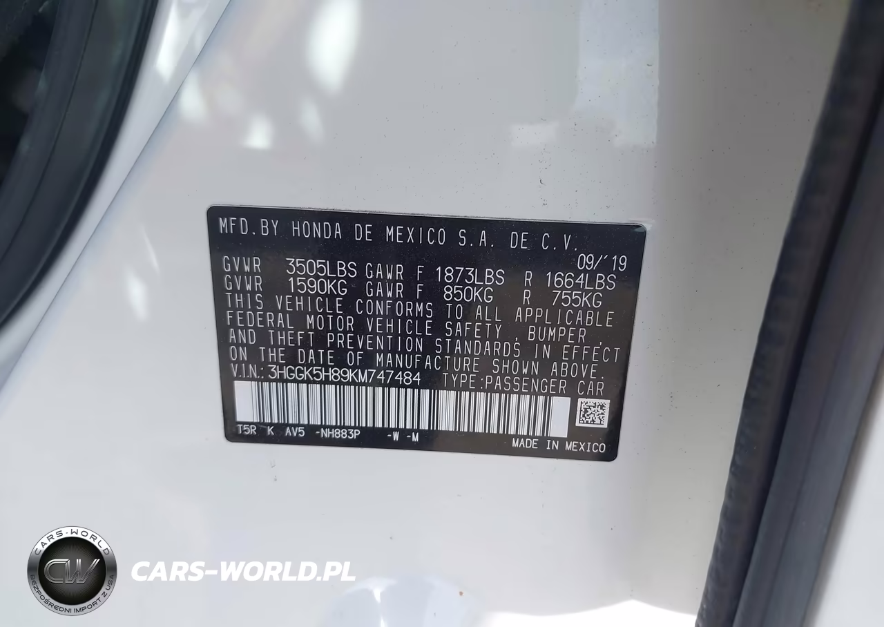 2019 Honda Fit Ex VIN:3HGGK5H89KM747484 - 9