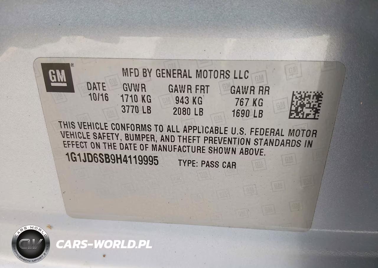 2017 Chevrolet Sonic Lt Auto VIN:1G1JD6SB9H4119995 - 9