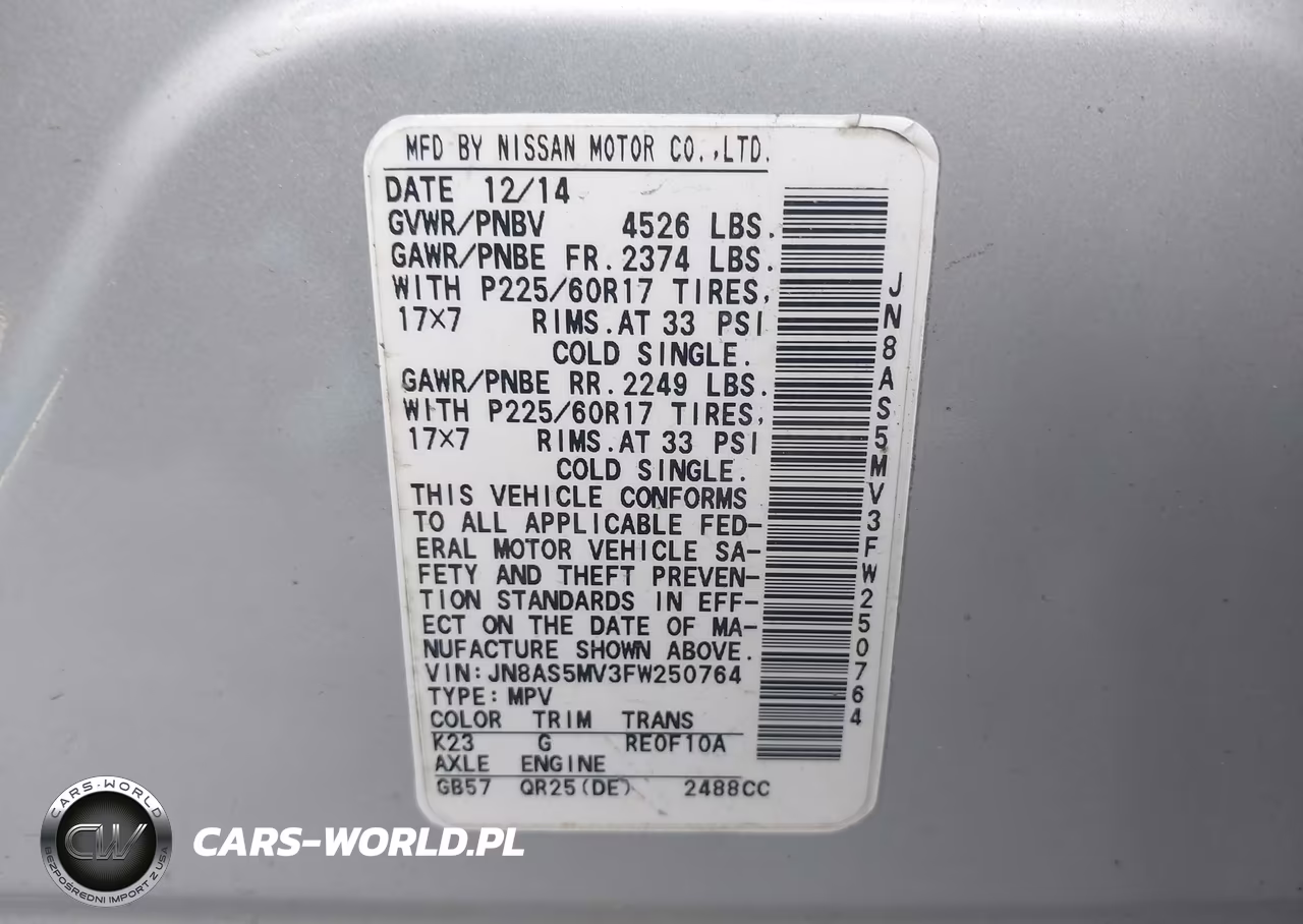 2015 Nissan Rogue Select S VIN:JN8AS5MV3FW250764 - 9