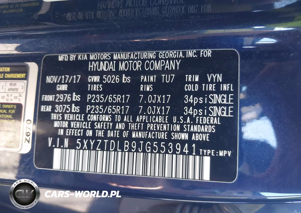 2018 Hyundai Santa Fe Sport 2.4L VIN:5XYZTDLB9JG553941 - 9