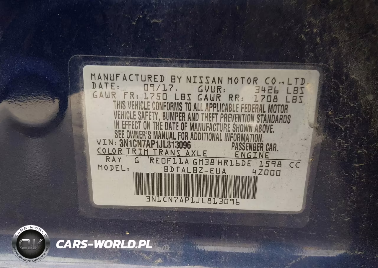 2018 Nissan Versa VIN:3N1CN7AP1JL813096 - 9