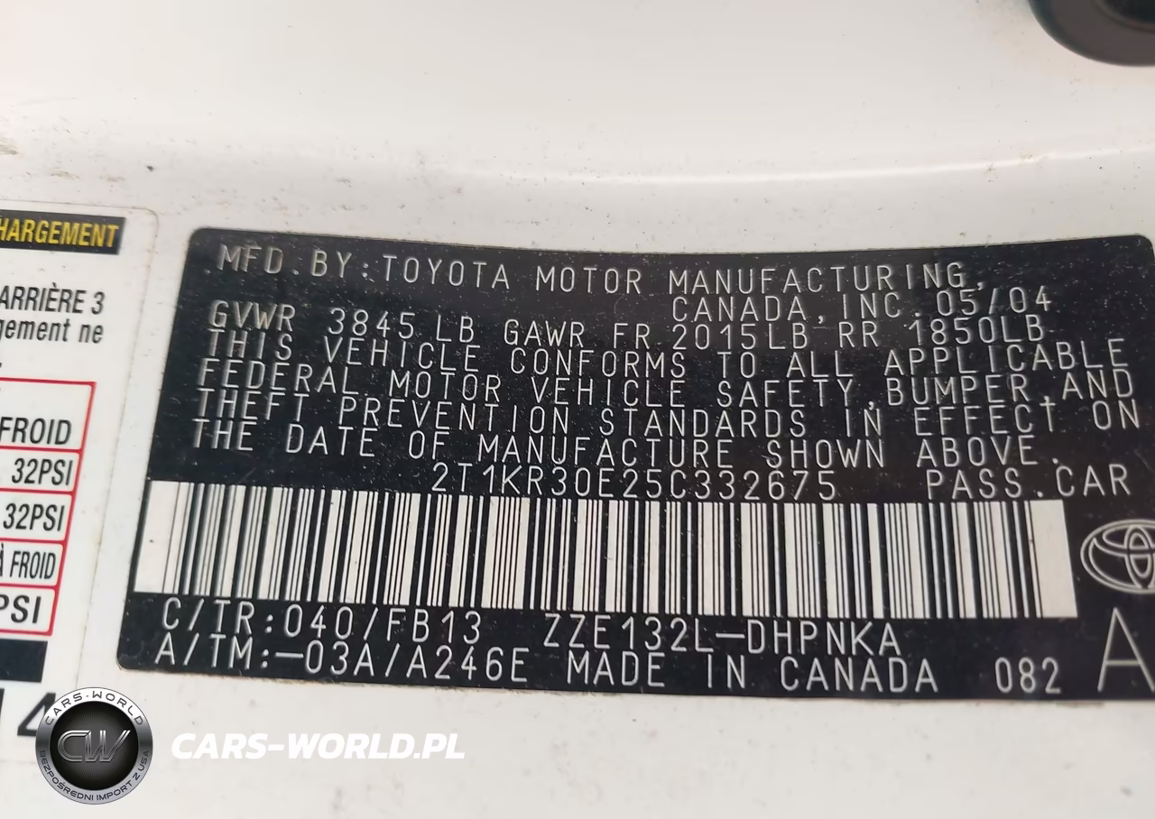 2005 Toyota Matrix Xr VIN:2T1KR30E25C332675 - 9