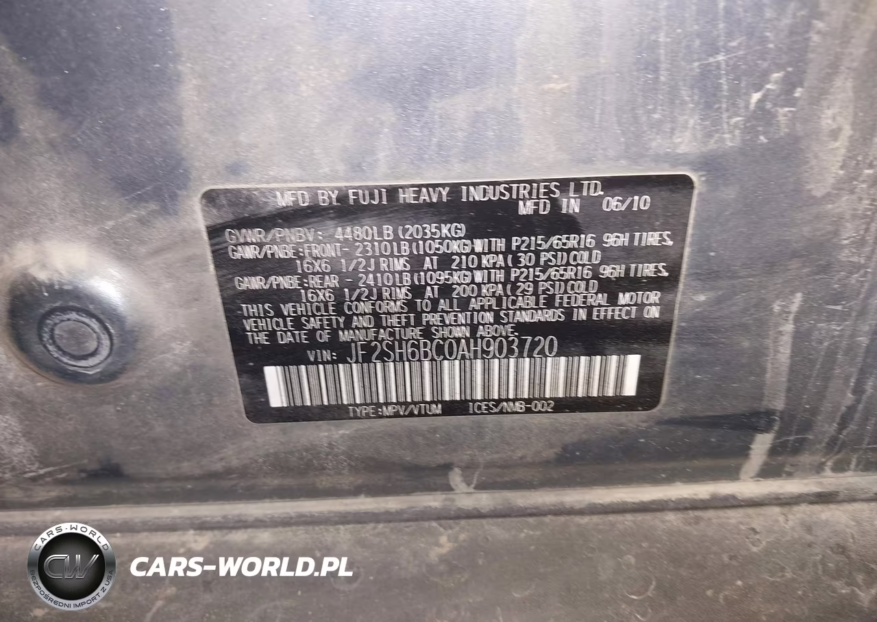 2010 Subaru Forester 2.5X VIN:JF2SH6BC0AH903720 - 9