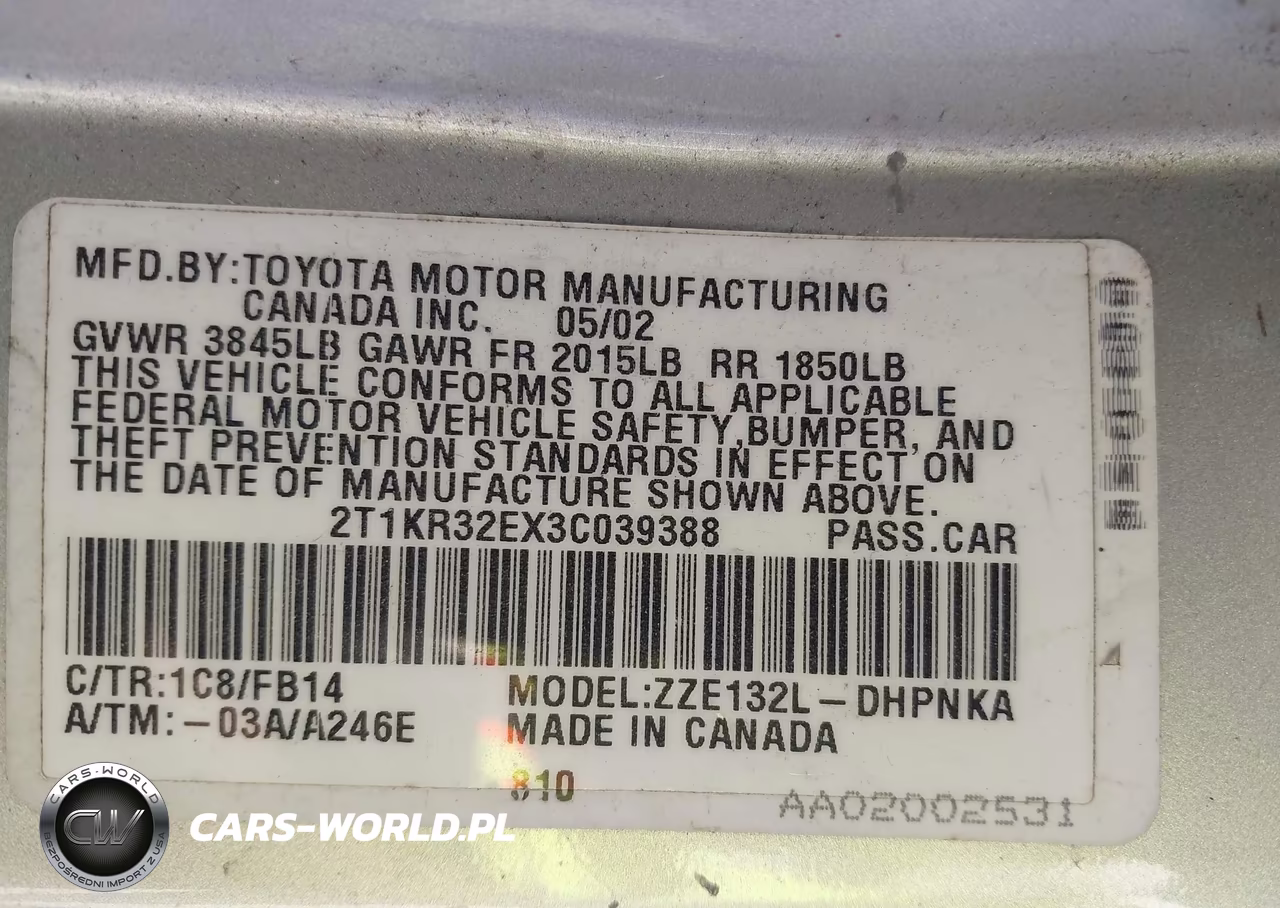 2003 Toyota Matrix Xr VIN:2T1KR32EX3C039388 - 9