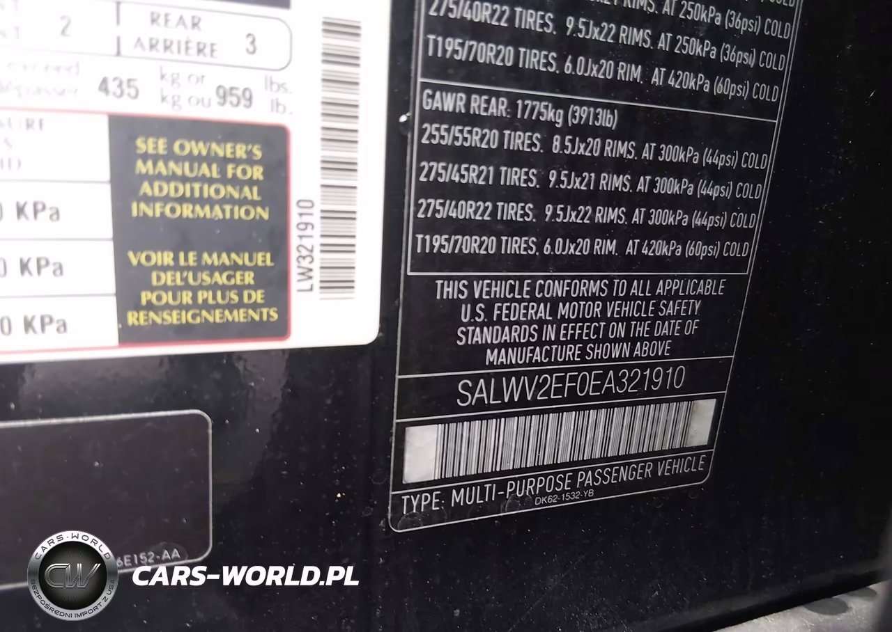 2014 Land Rover Range Rover Sport 5.0L V8 Supercharged Autobiography VIN:SALWV2EF0EA321910 - 9