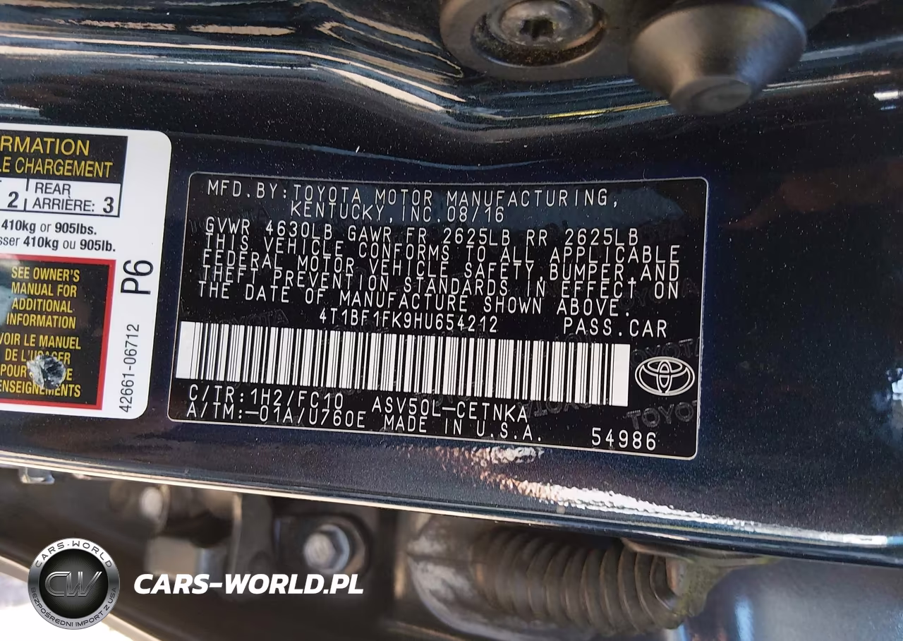2017 Toyota Camry Le VIN:4T1BF1FK9HU654212 - 9