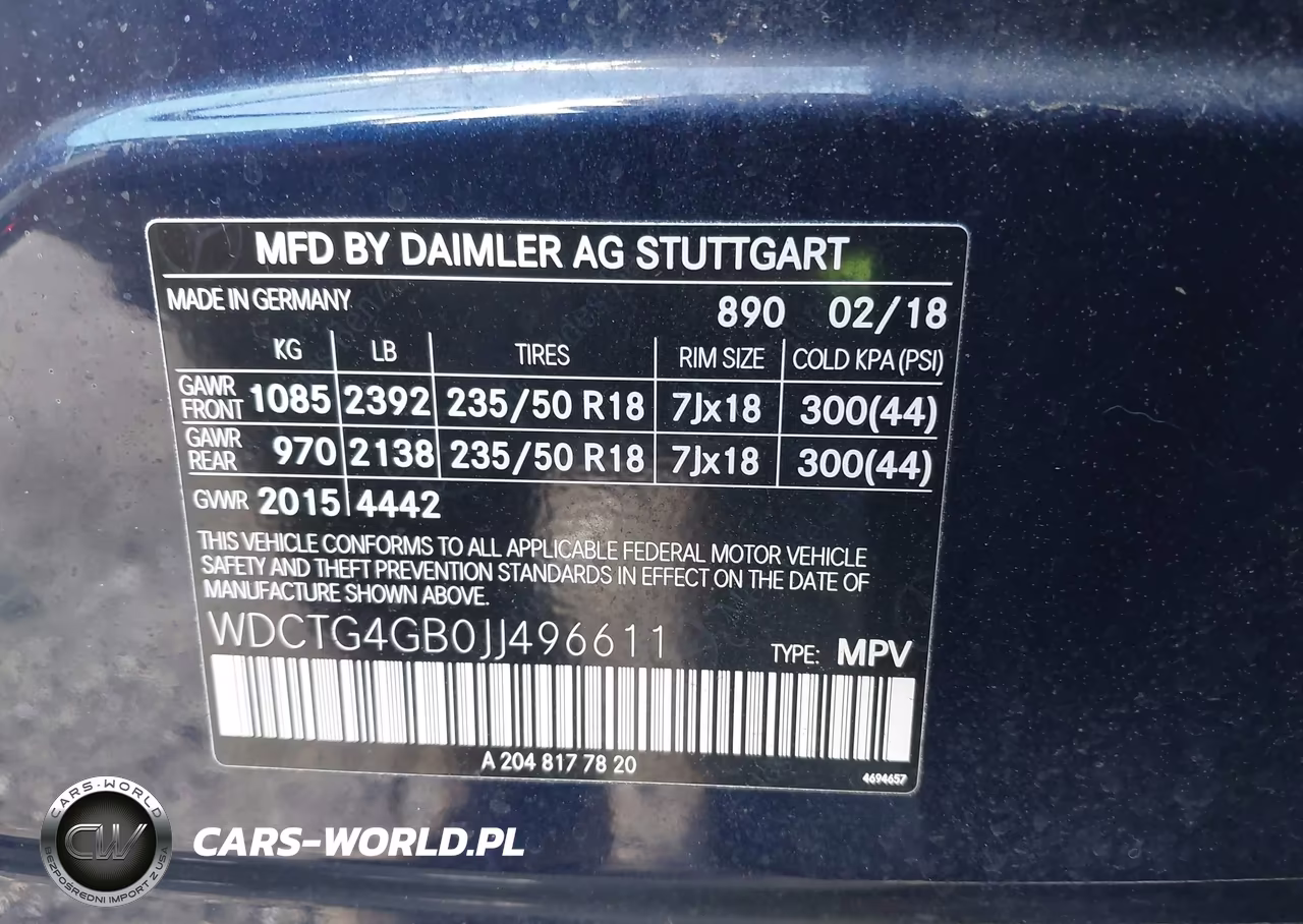 2018 Mercedes-Benz Gla 250 4Matic VIN:WDCTG4GB0JJ496611 - 9