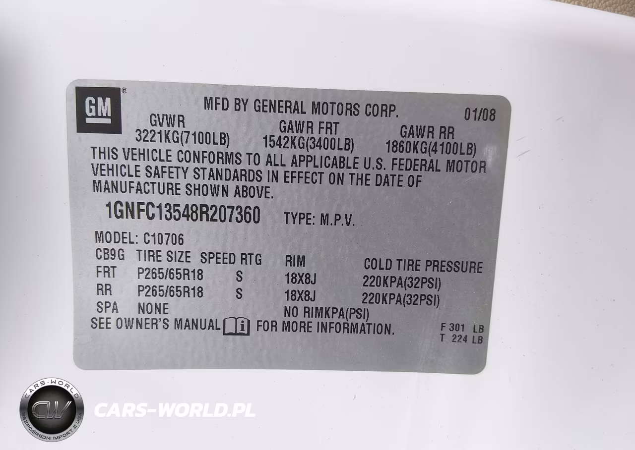 2008 Chevrolet Tahoe C1500 Hybrid VIN:1GNFC13548R207360 - 9