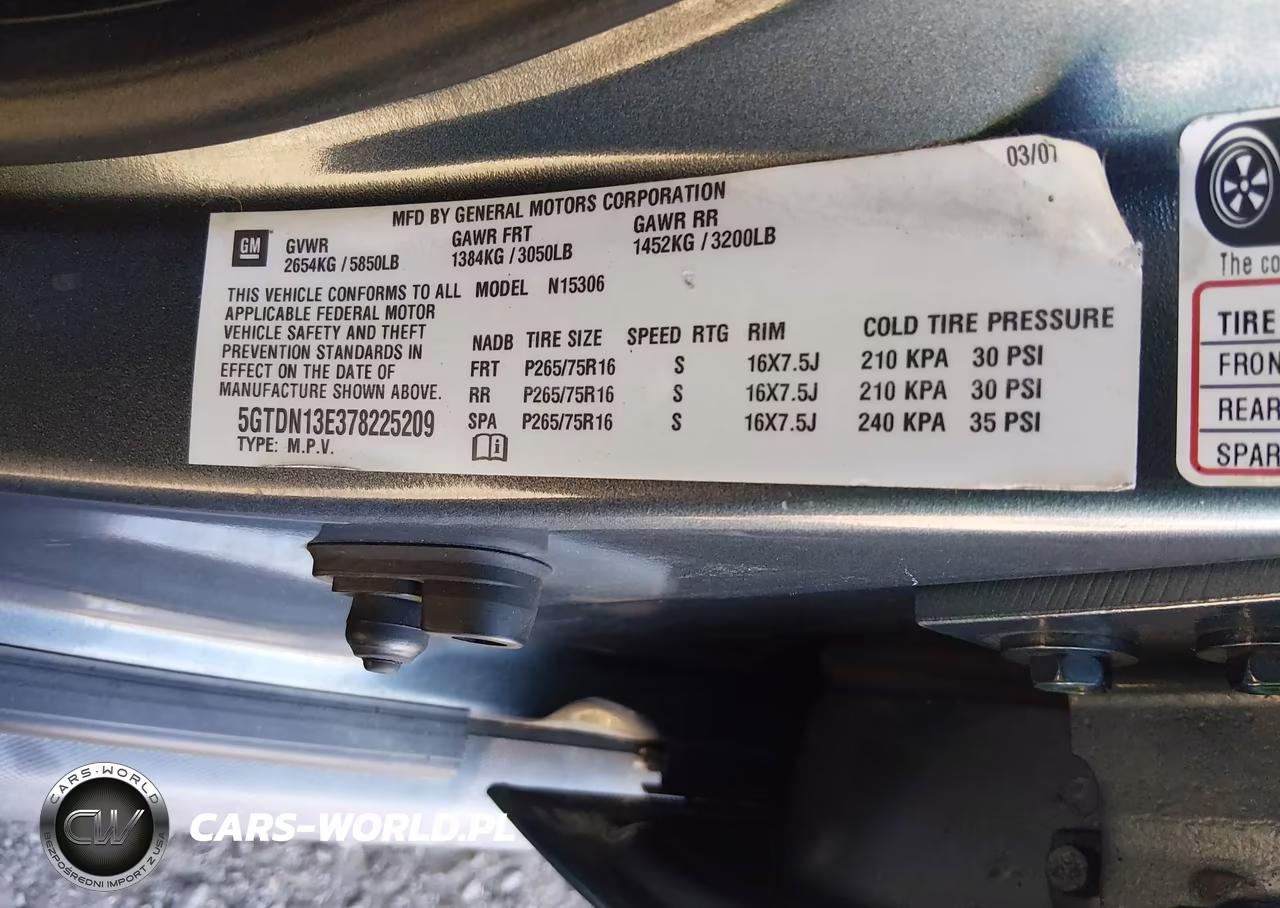2007 Hummer H3 Suv VIN:5GTDN13E378225209 - 9