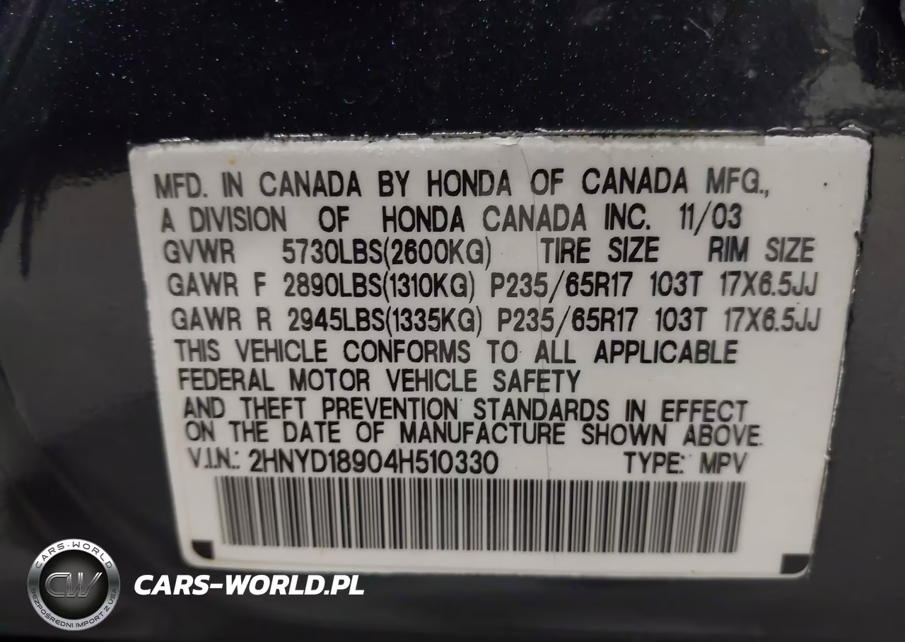 2004 Acura Mdx VIN:2HNYD18904H510330 - 9