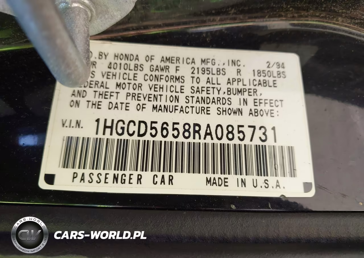 1994 Honda Accord Ex-Ex-R VIN:1HGCD5658RA085731 - 9