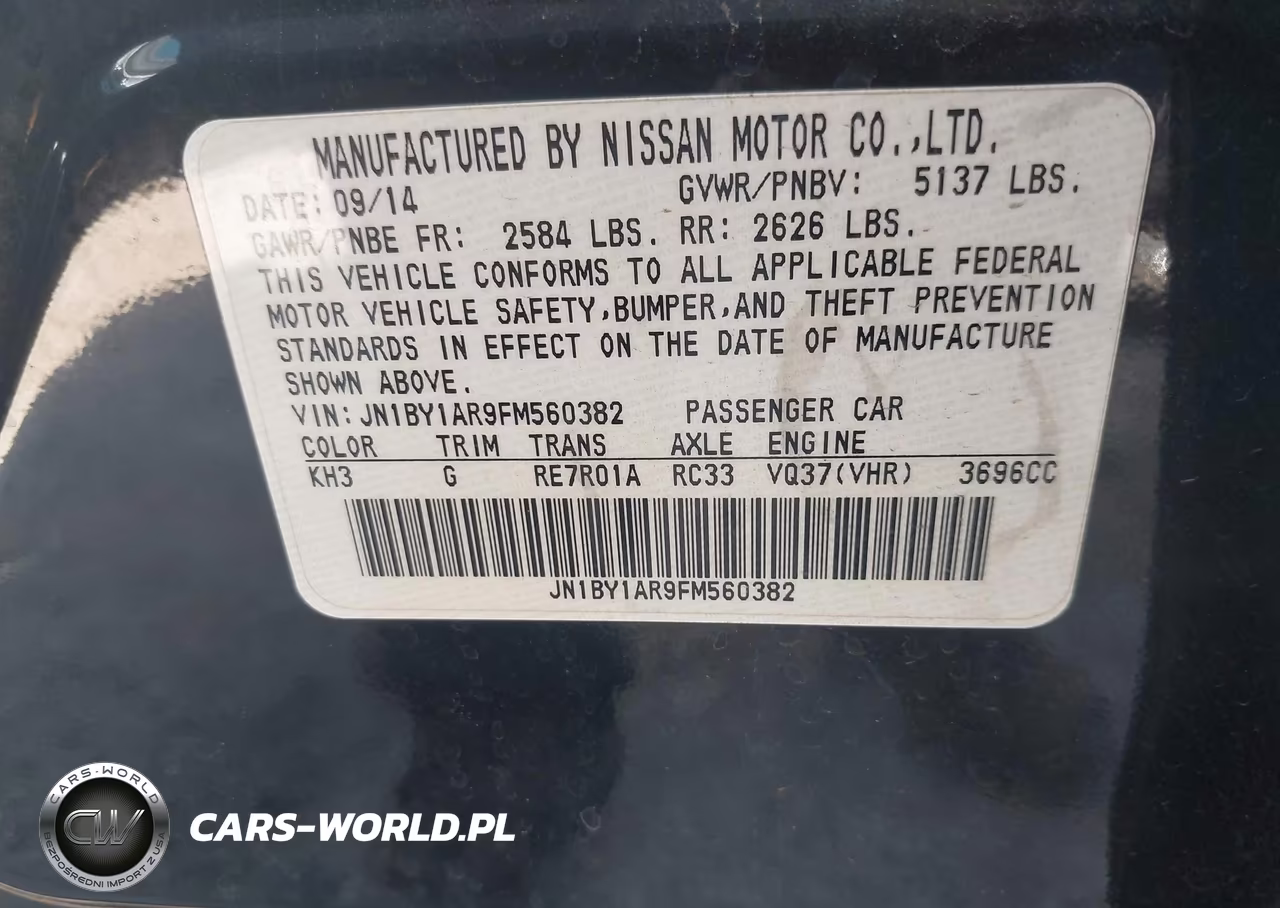 2015 Infiniti Q70 3.7X VIN:JN1BY1AR9FM560382 - 9