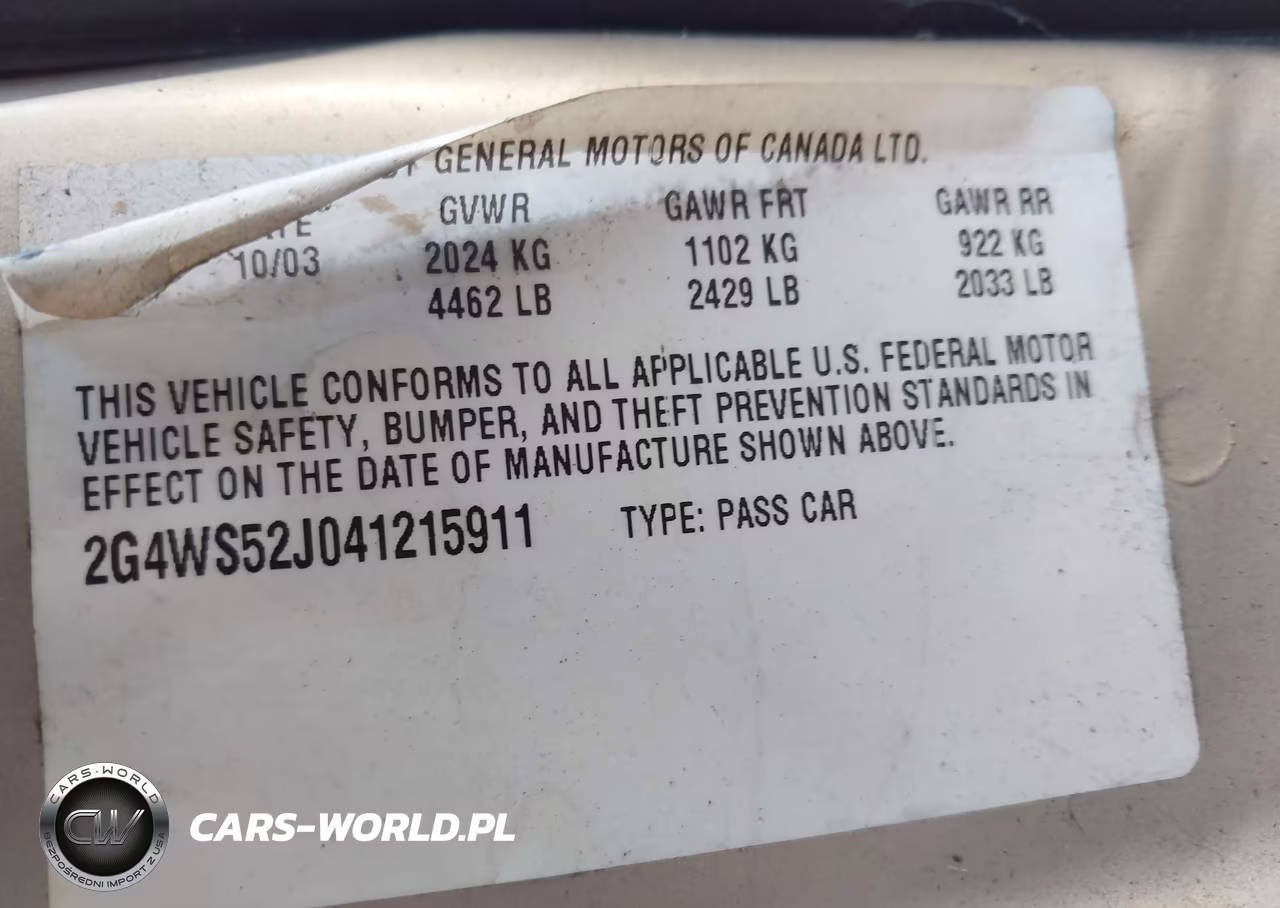 2004 Buick Century VIN:2G4WS52J041215911 - 9