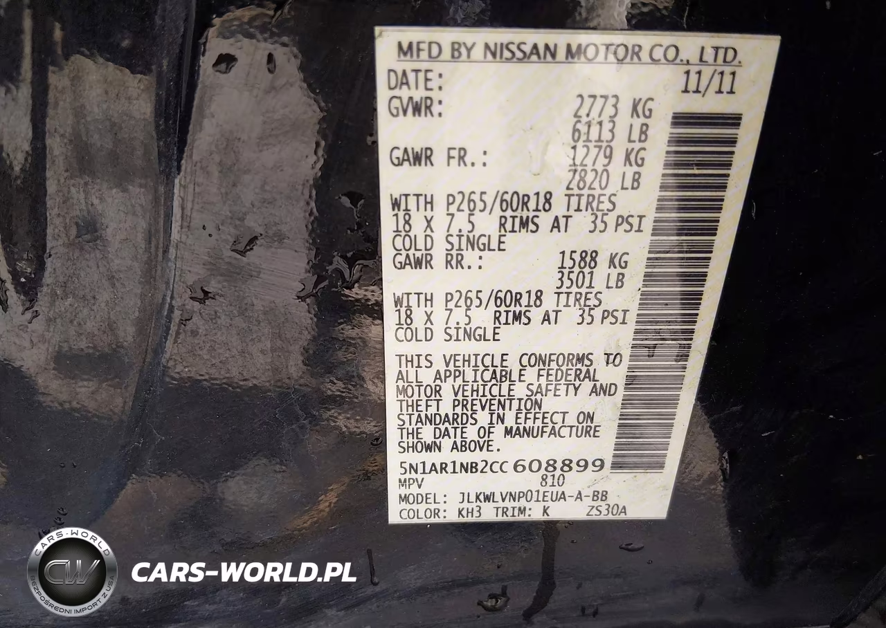 2012 Nissan Pathfinder Le VIN:5N1AR1NB2CC608899 - 9
