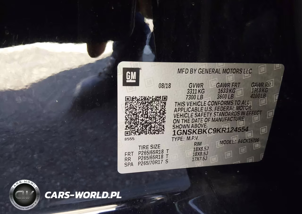 2019 Chevrolet Tahoe Lt VIN:1GNSKBKC9KR124554 - 9