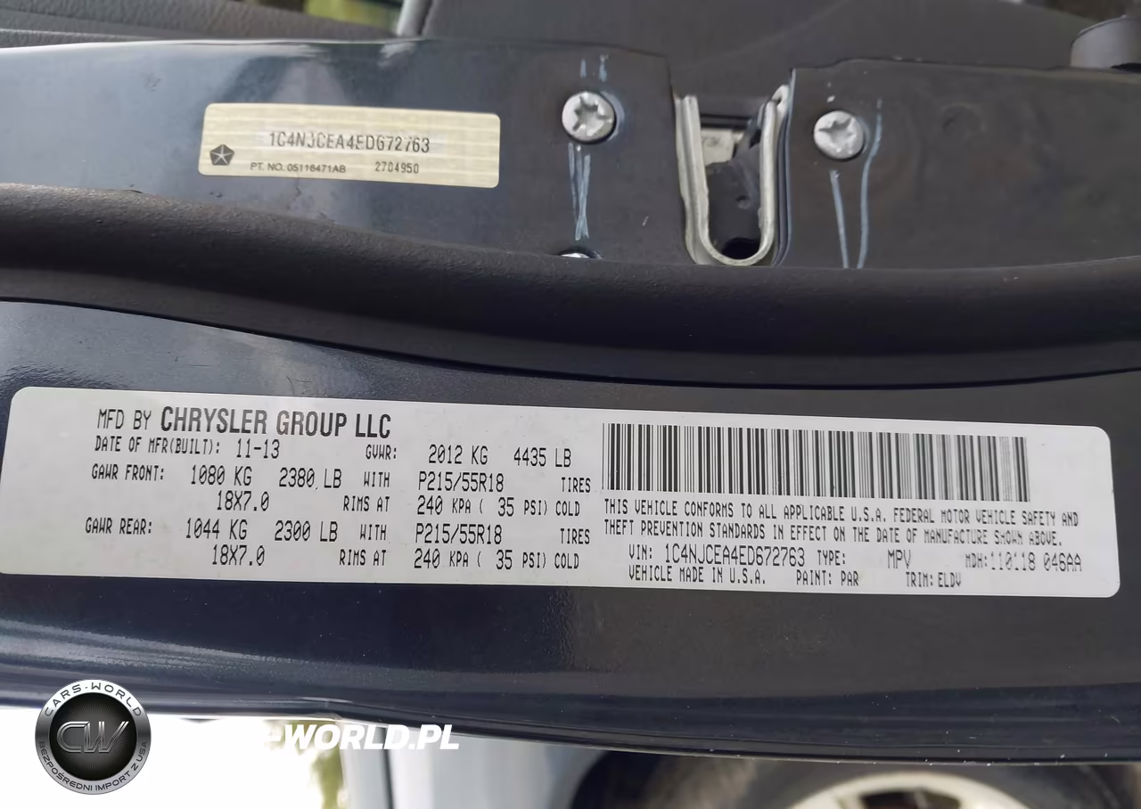 2014 Jeep Compass High Altitude VIN:1C4NJCEA4ED672763 - 9