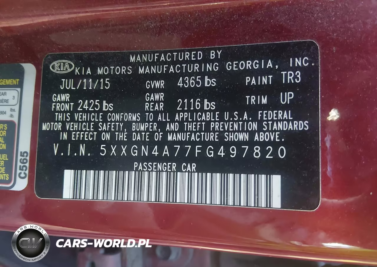 2015 Kia Optima Ex VIN:5XXGN4A77FG497820 - 9