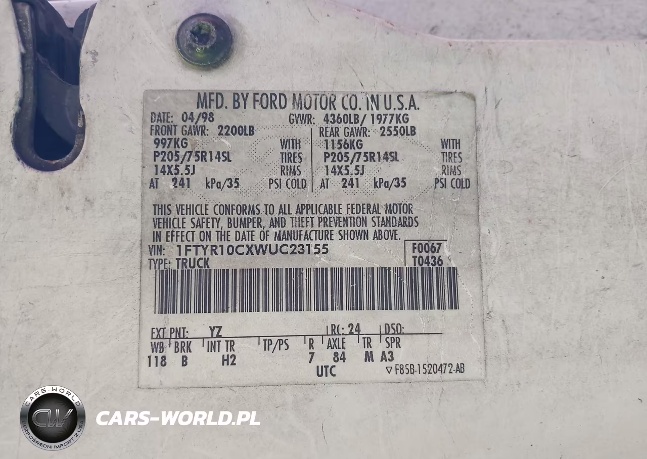 1998 Ford Ranger Splash-Xl-Xlt VIN:1FTYR10CXWUC23155 - 9