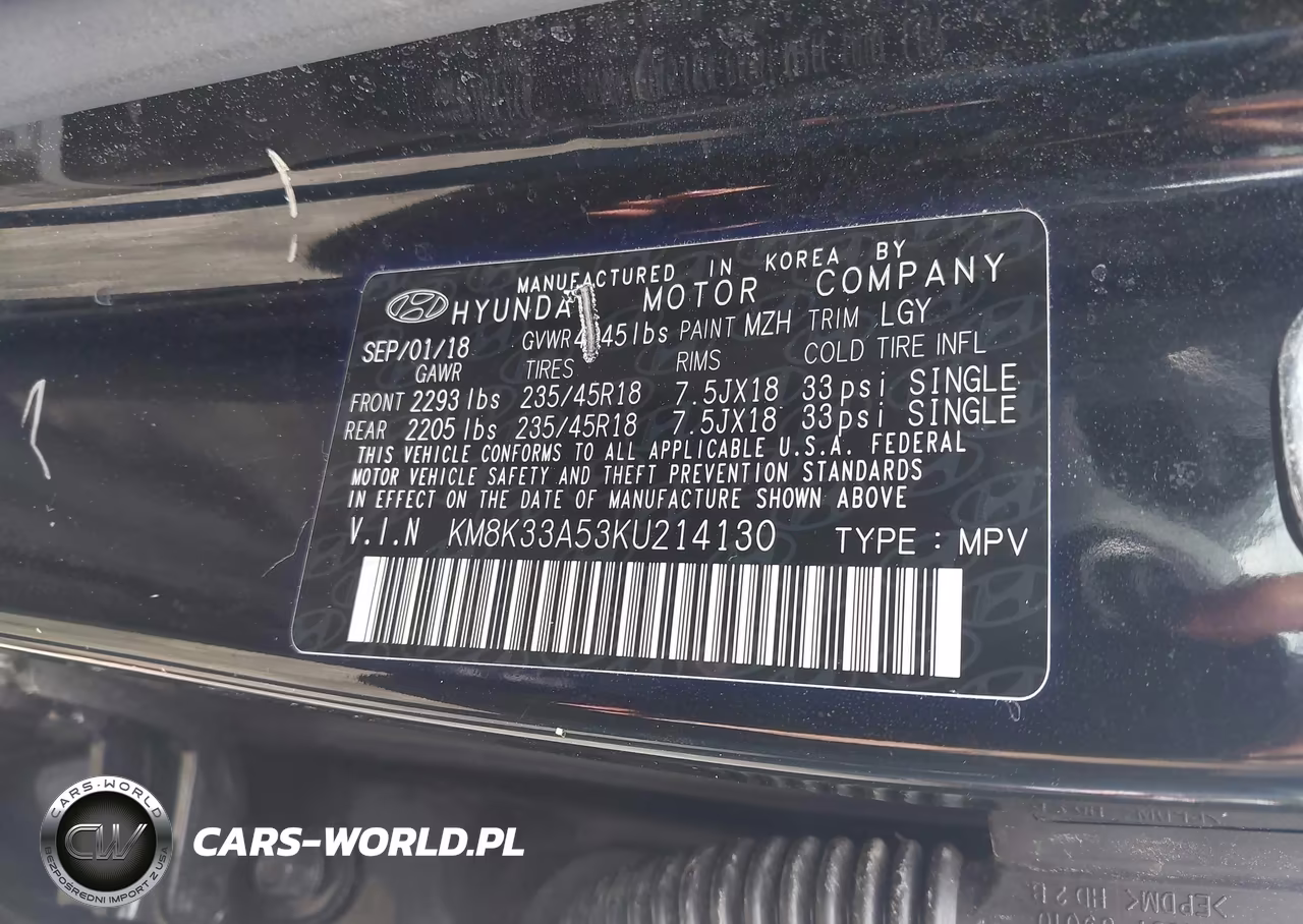 2019 Hyundai Kona Limited VIN:KM8K33A53KU214130 - 9