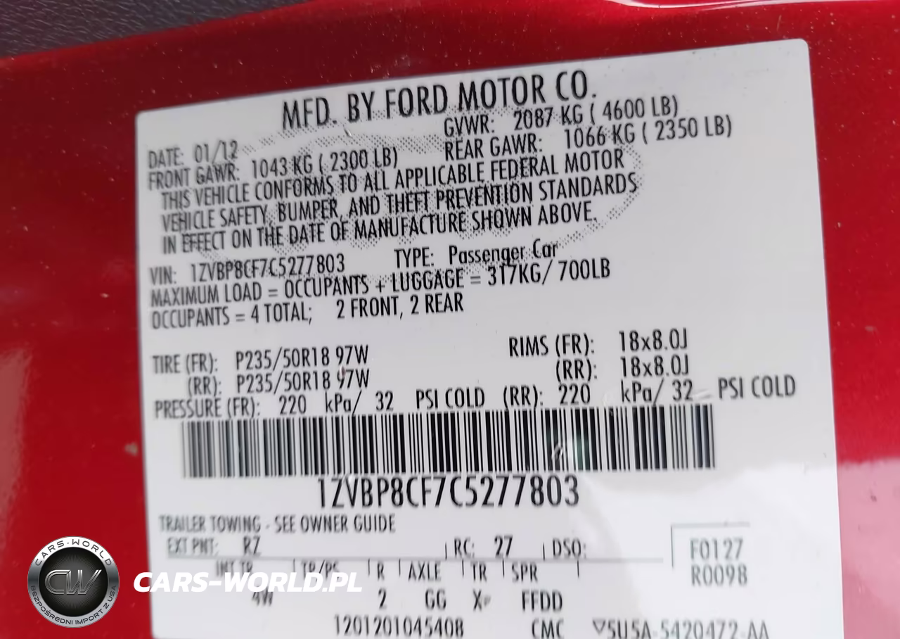 2012 Ford Mustang Gt Premium VIN:1ZVBP8CF7C5277803 - 9
