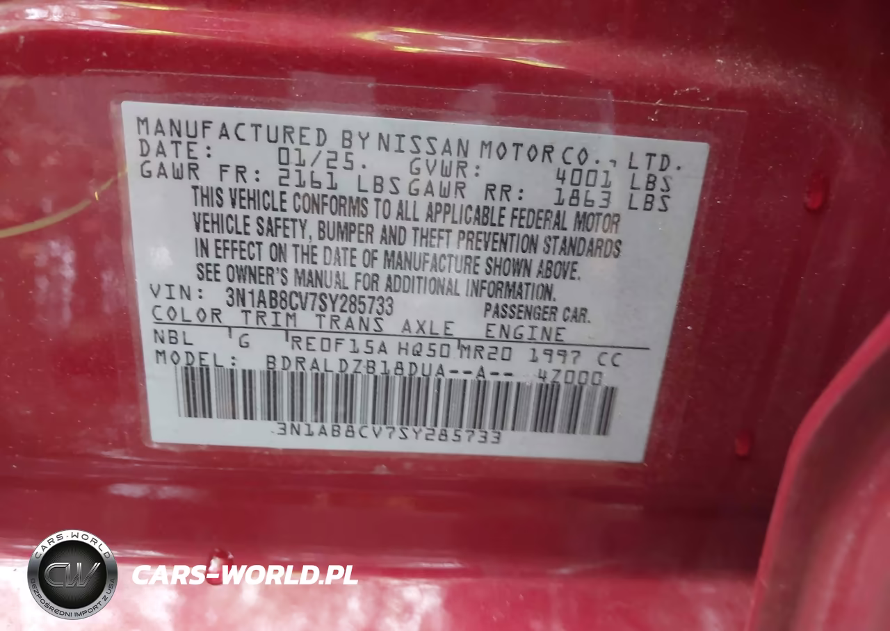 2025 Nissan Sentra Sv VIN:3N1AB8CV7SY285733 - 9