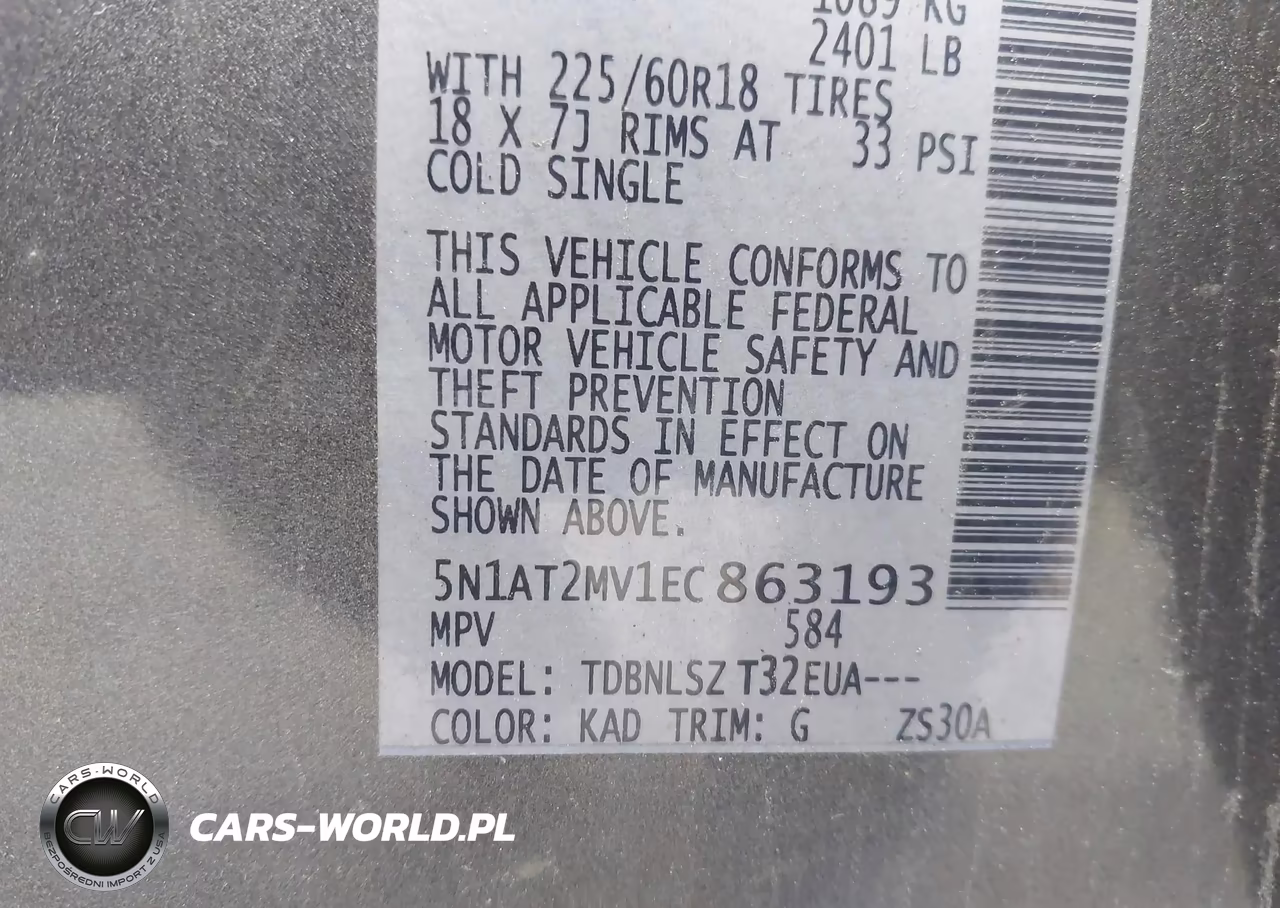 2014 Nissan Rogue Sl VIN:5N1AT2MV1EC863193 - 9