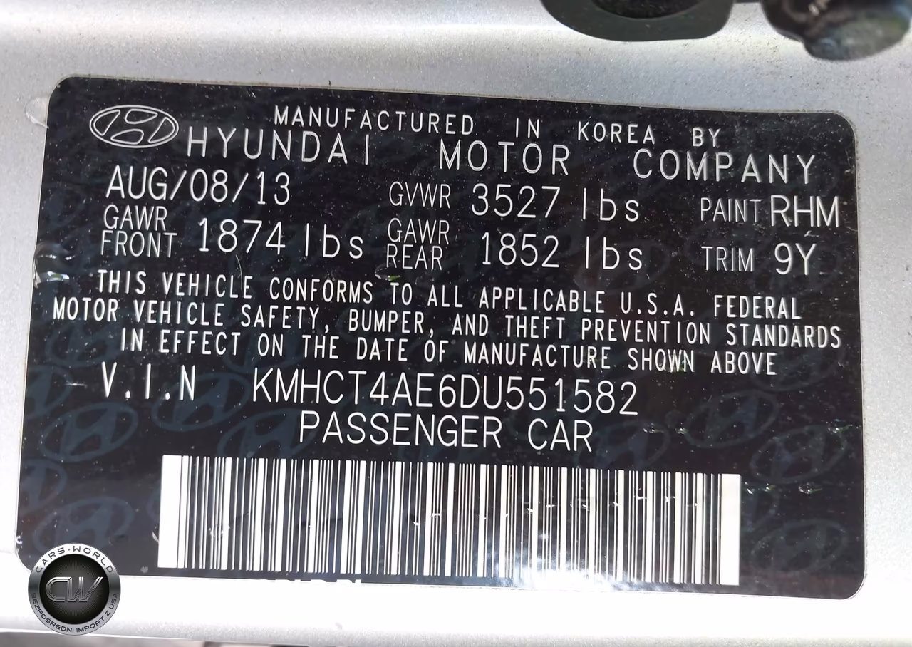 2013 Hyundai Accent Gls VIN:KMHCT4AE6DU551582 - 9