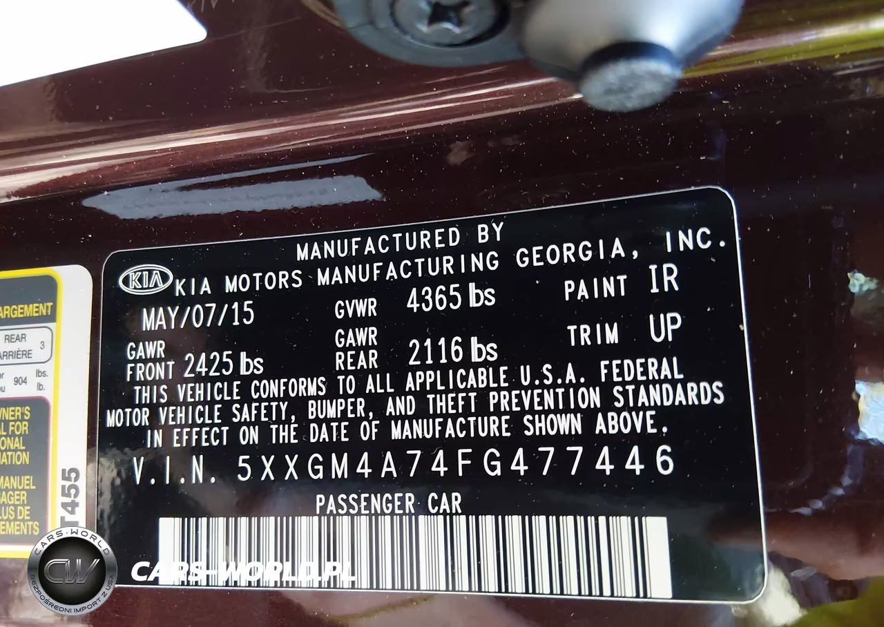 2015 Kia Optima Lx VIN:5XXGM4A74FG477446 - 9