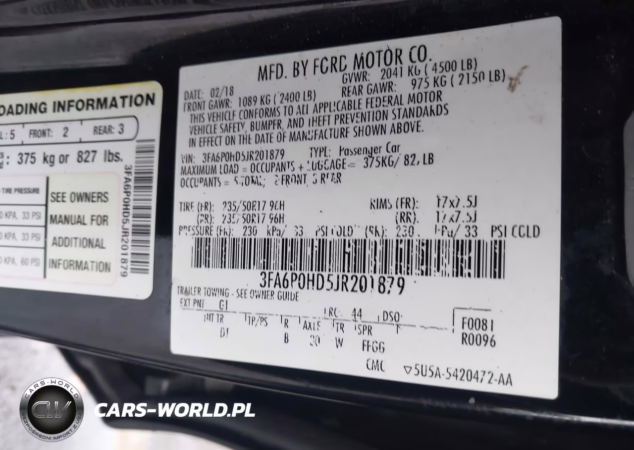 2018 Ford Fusion Se VIN:3FA6P0HD5JR201879 - 9