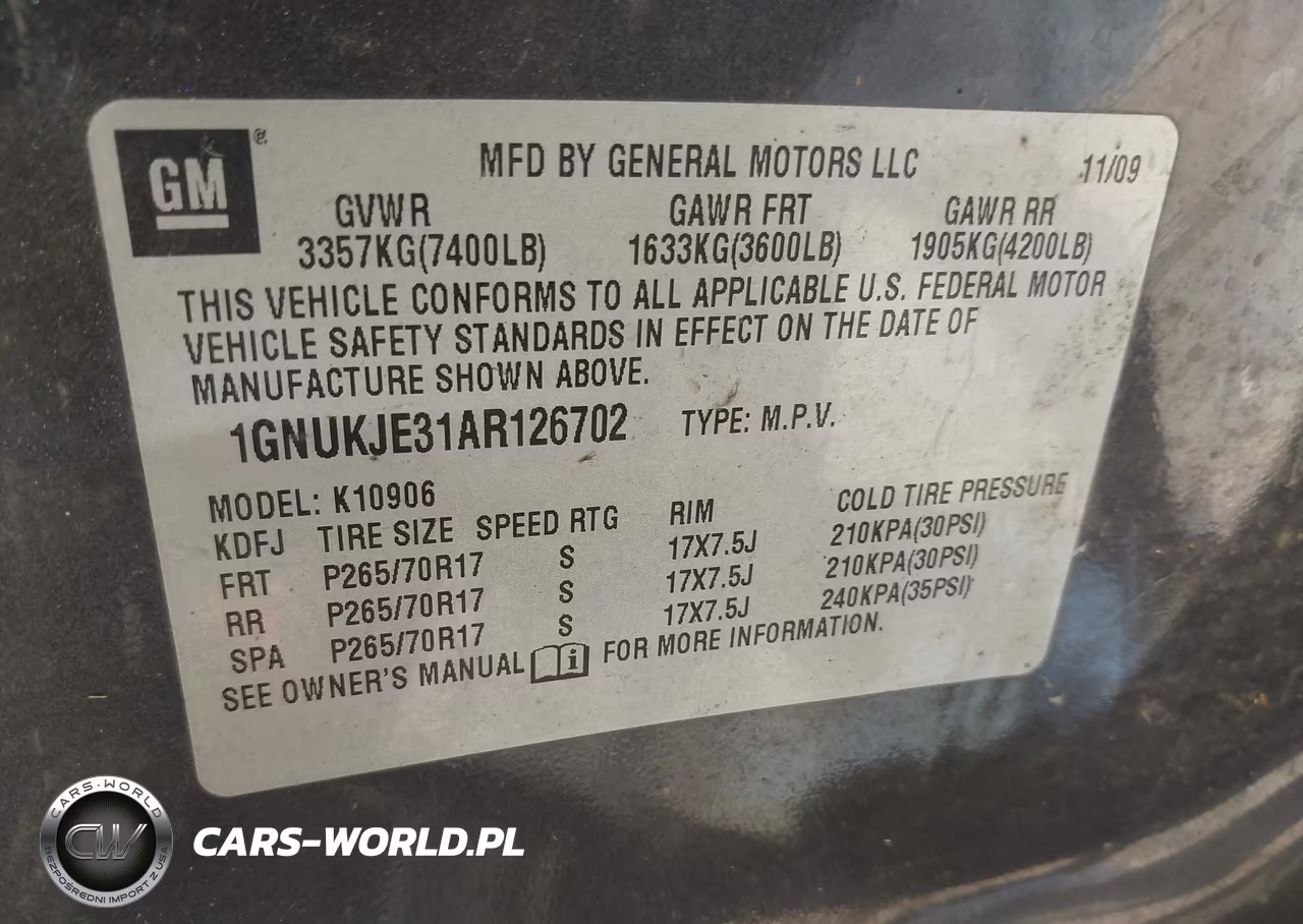 2010 Chevrolet Suburban 1500 Lt1 VIN:1GNUKJE31AR126702 - 9