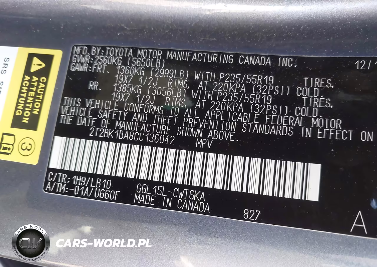 2012 Lexus Rx 350 VIN:2T2BK1BA8CC136042 - 9
