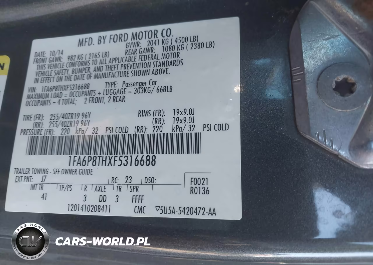 2015 Ford Mustang Ecoboost VIN:1FA6P8THXF5316688 - 9