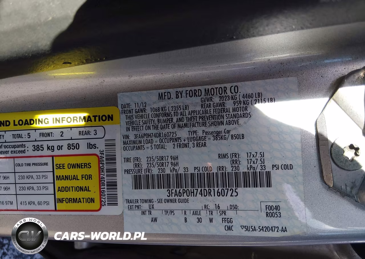 2013 Ford Fusion Se VIN:3FA6P0H74DR160725 - 9