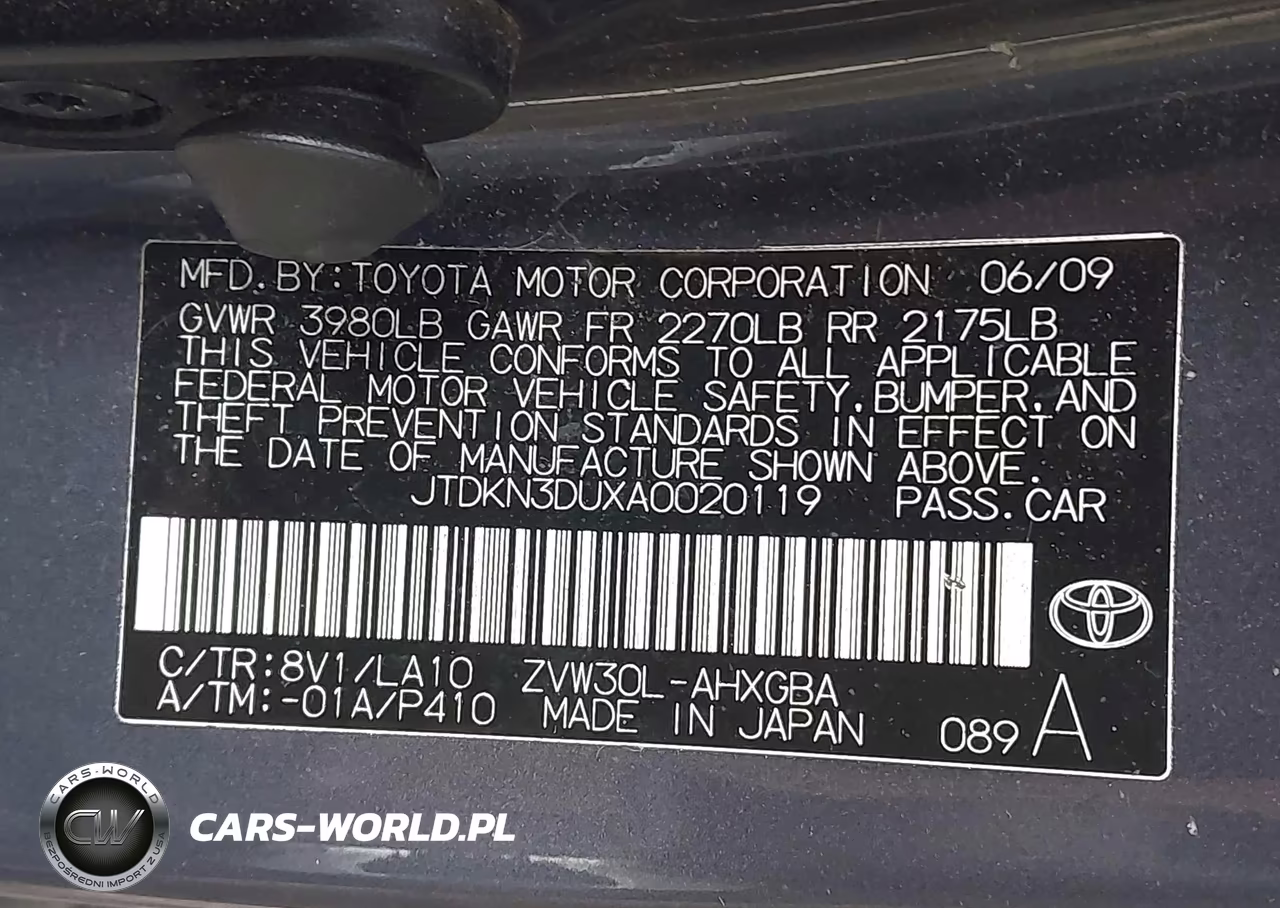 2010 Toyota Prius V VIN:JTDKN3DUXA0020119 - 9