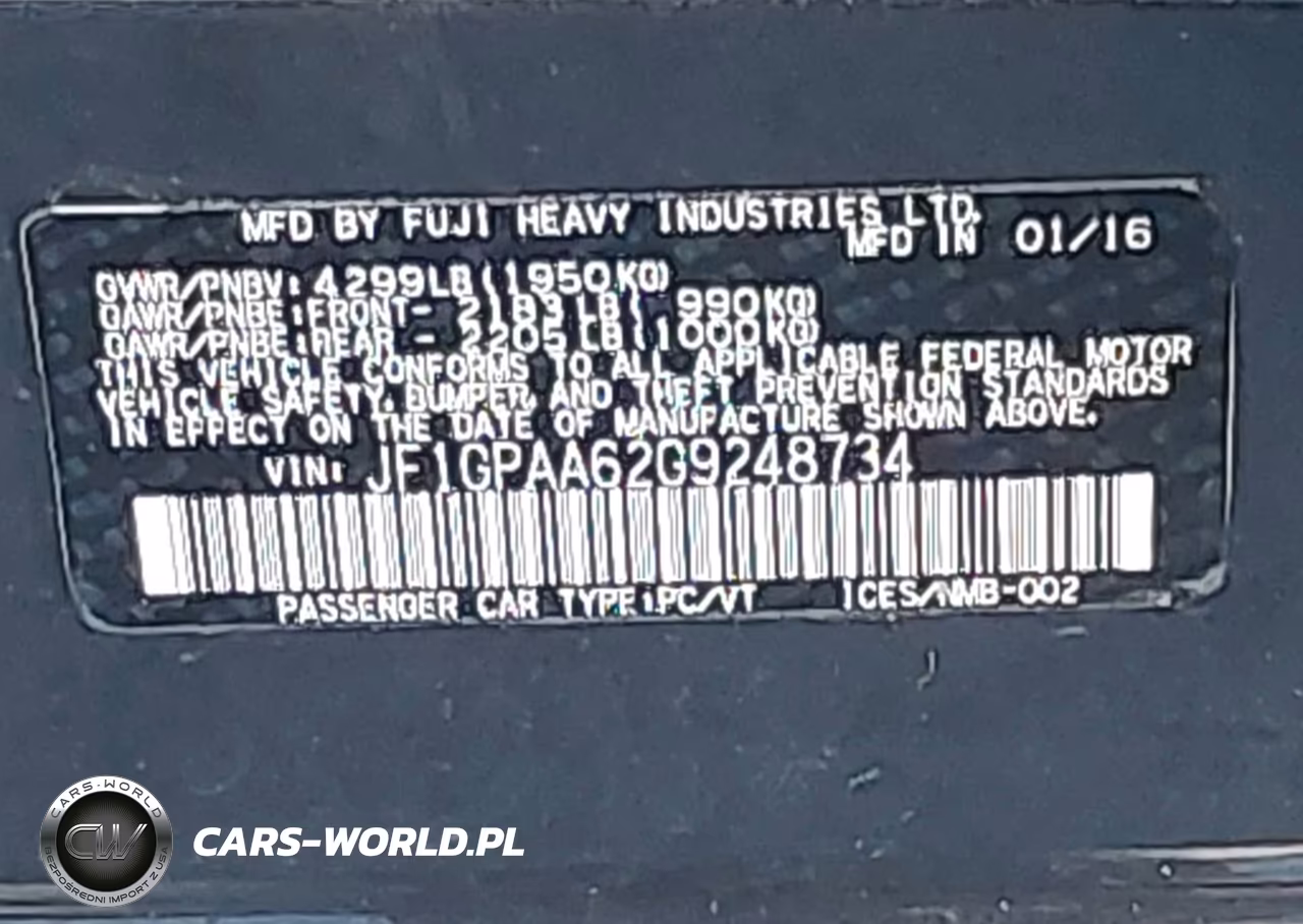 2016 Subaru Impreza 2.0I VIN:JF1GPAA62G9248734 - 9
