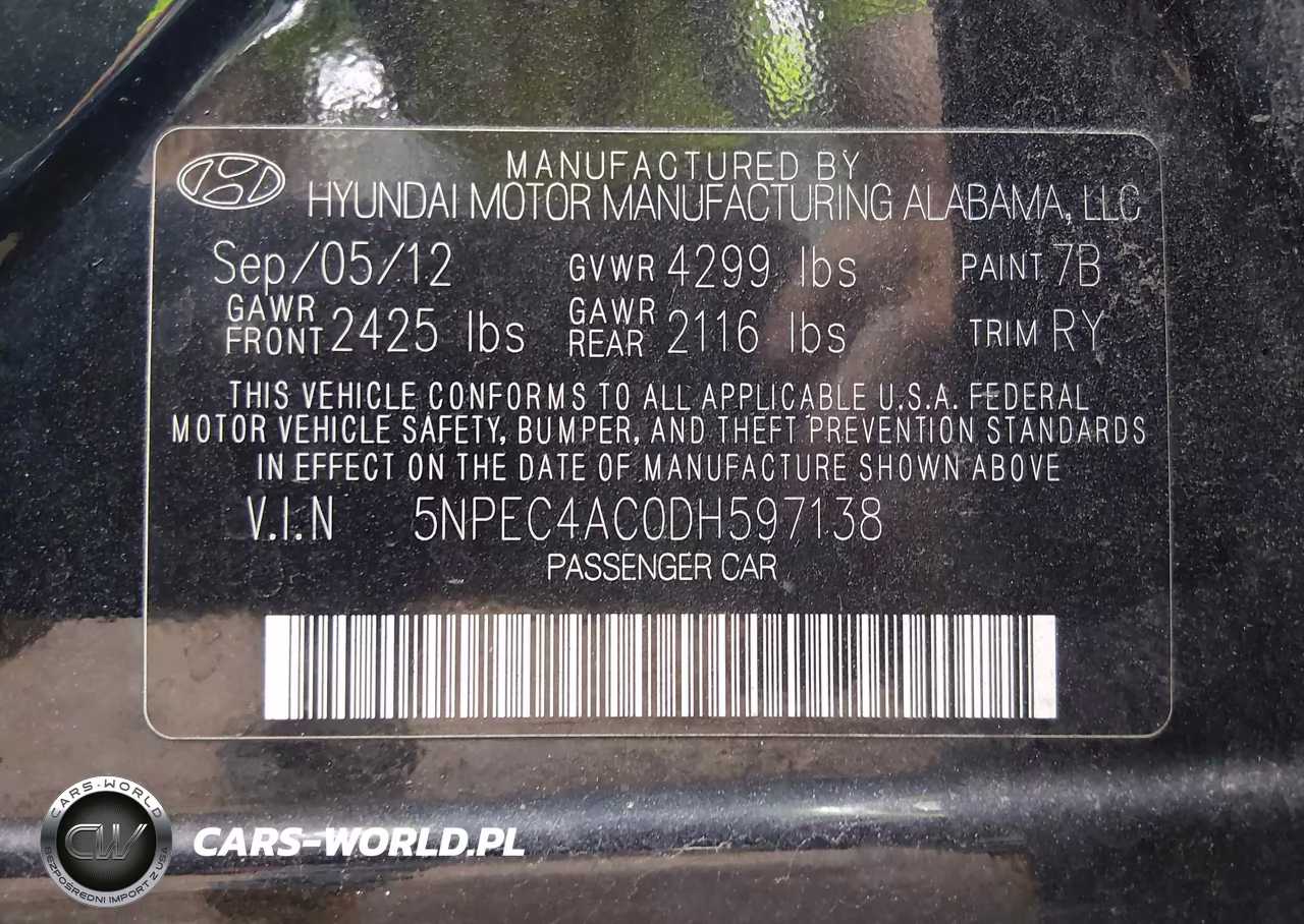 2013 Hyundai Sonata Limited VIN:5NPEC4AC0DH597138 - 9
