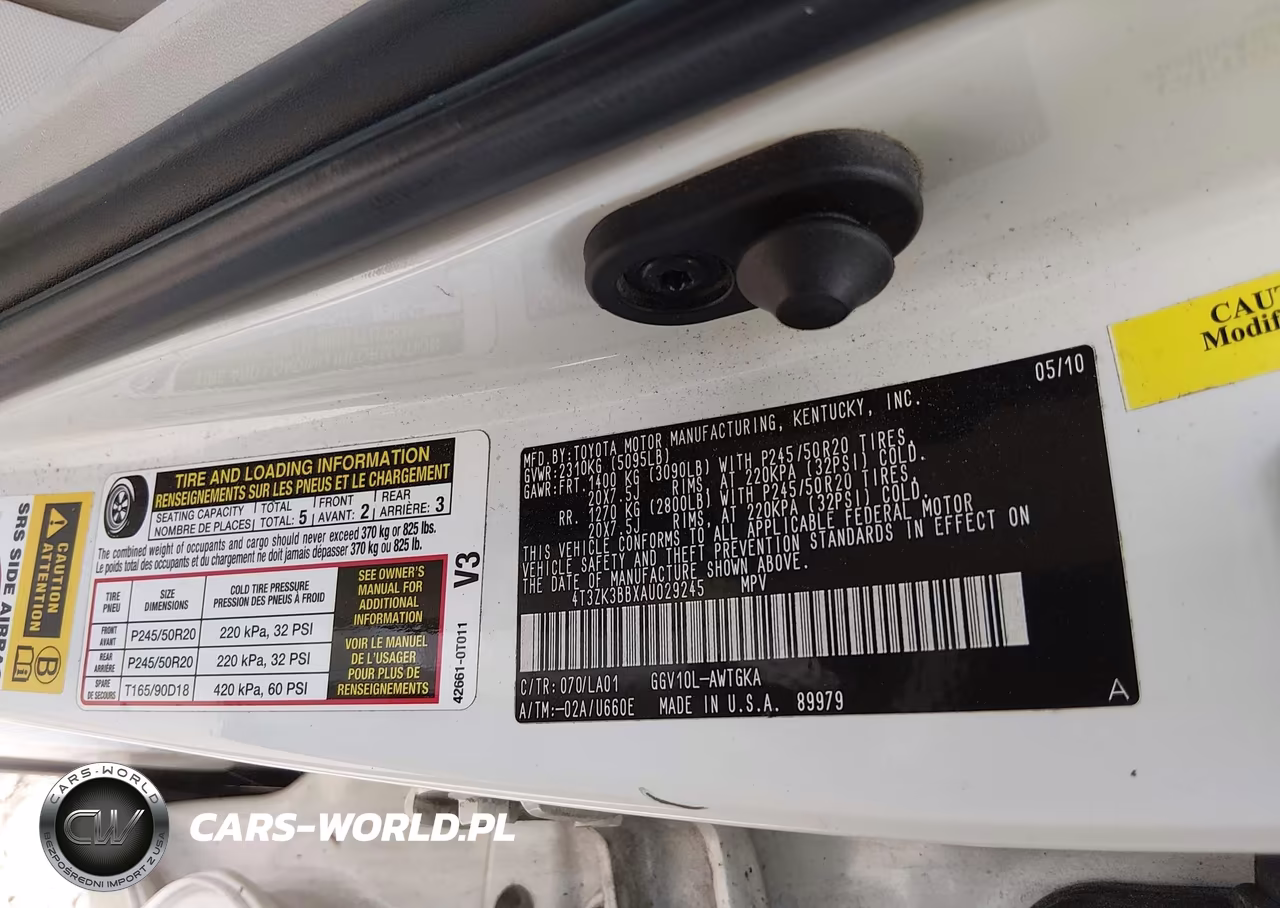 2010 Toyota Venza Base V6 VIN:4T3ZK3BBXAU029245 - 9