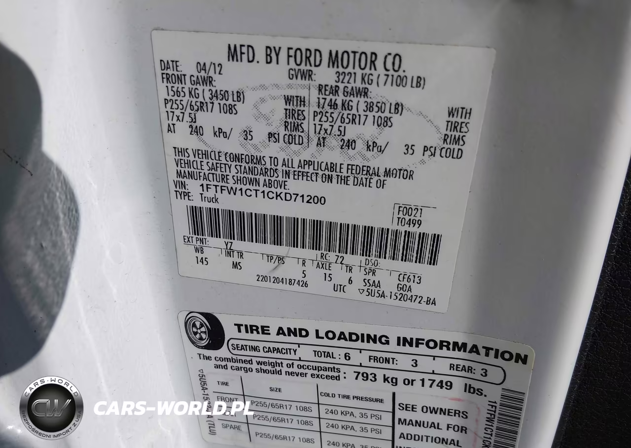 2012 Ford F-150 Xlt VIN:1FTFW1CT1CKD71200 - 9