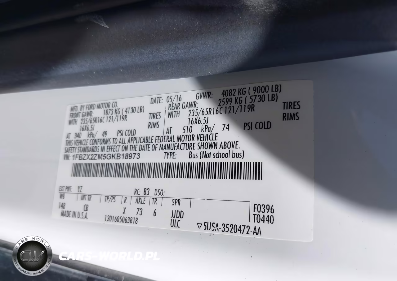 2016 Ford Transit-350 Xl VIN:1FBZX2ZM5GKB18973 - 9