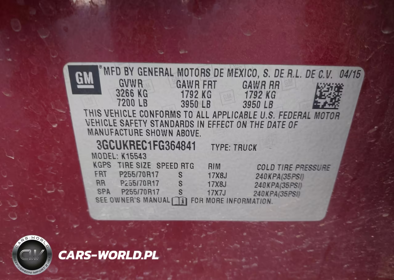 2015 Chevrolet Silverado 1500 1Lt VIN:3GCUKREC1FG364841 - 9