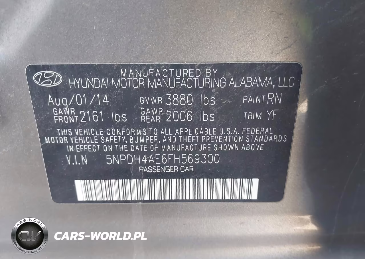 2015 Hyundai Elantra Se VIN:5NPDH4AE6FH569300 - 9