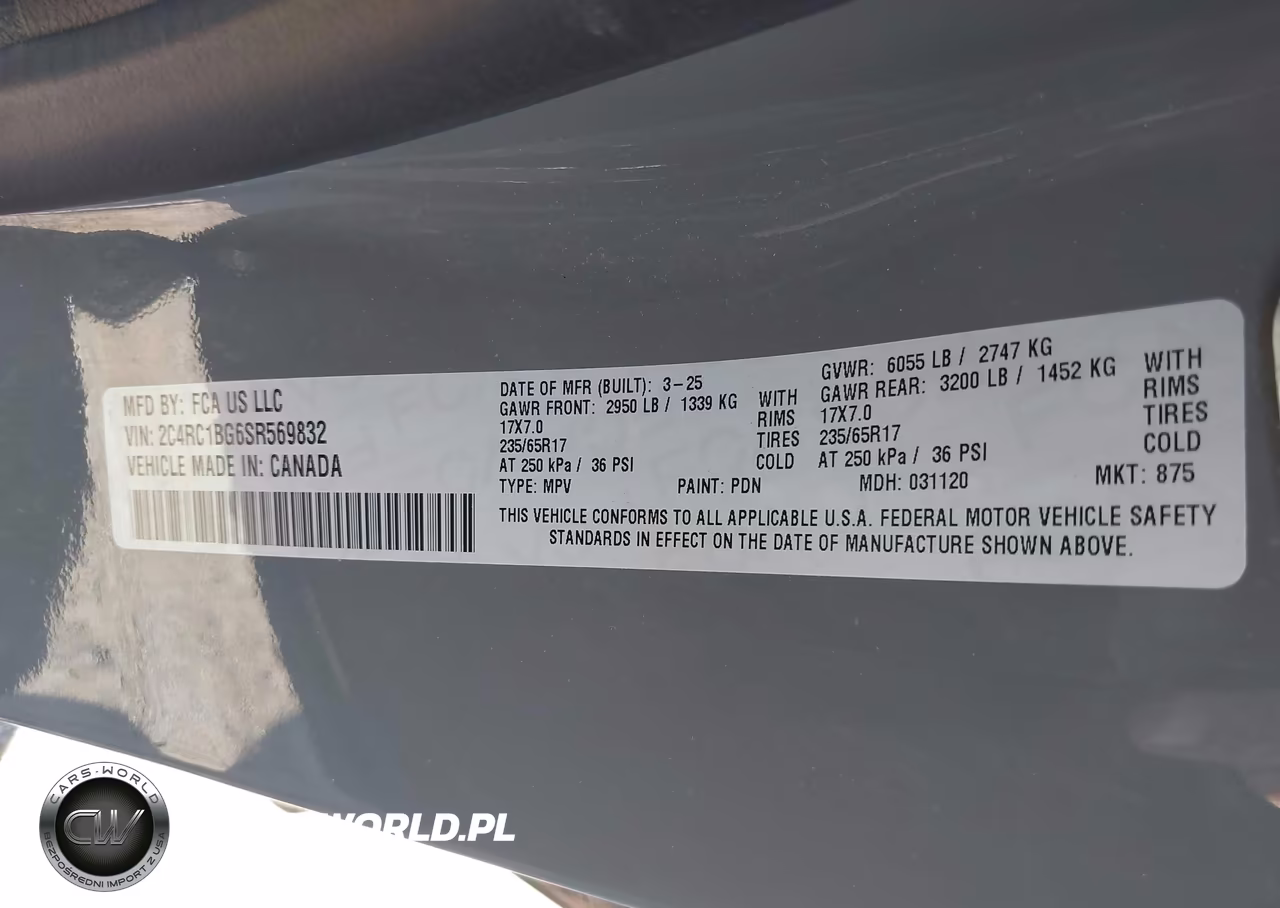 2025 Chrysler Pacifica Select VIN:2C4RC1BG6SR569832 - 9
