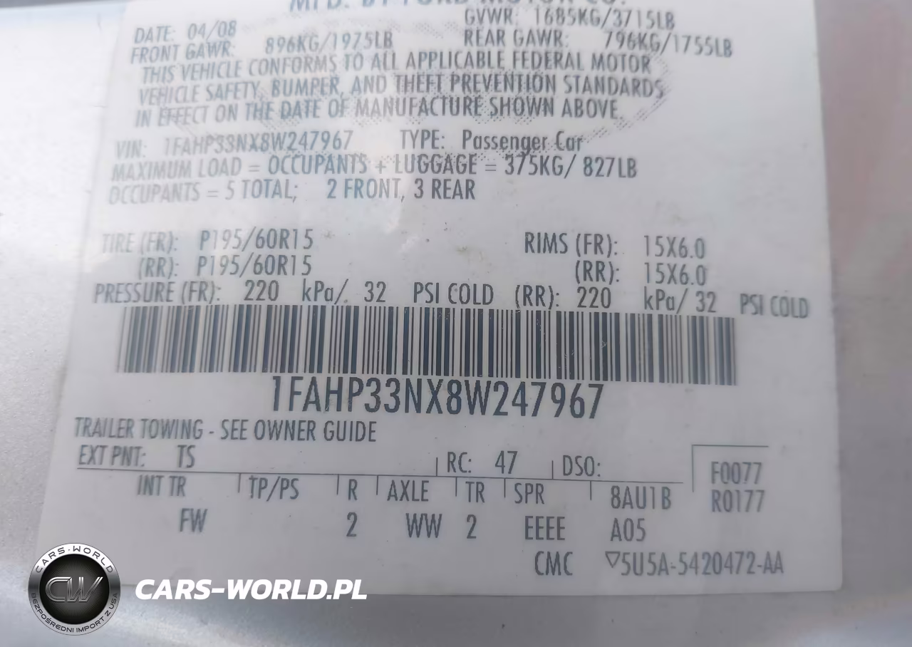2008 Ford Focus Se-Ses VIN:1FAHP33NX8W247967 - 9