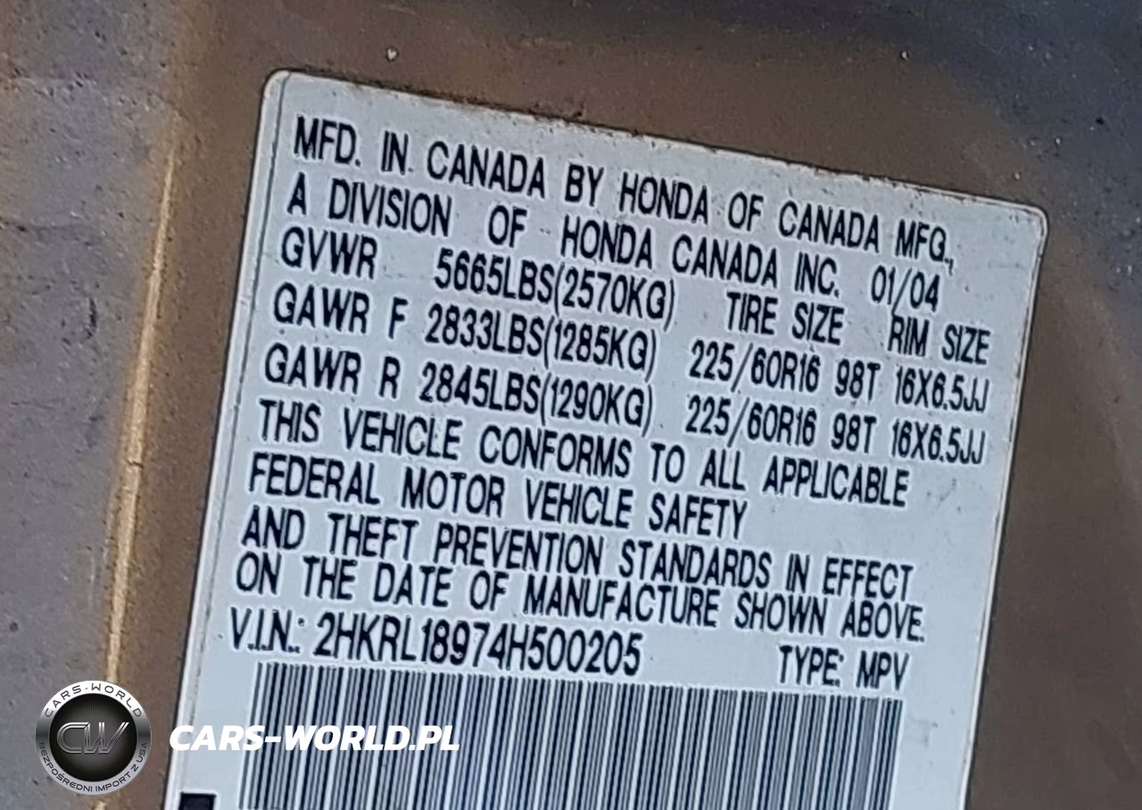 2004 Honda Odyssey Ex-L VIN:2HKRL18974H500205 - 9