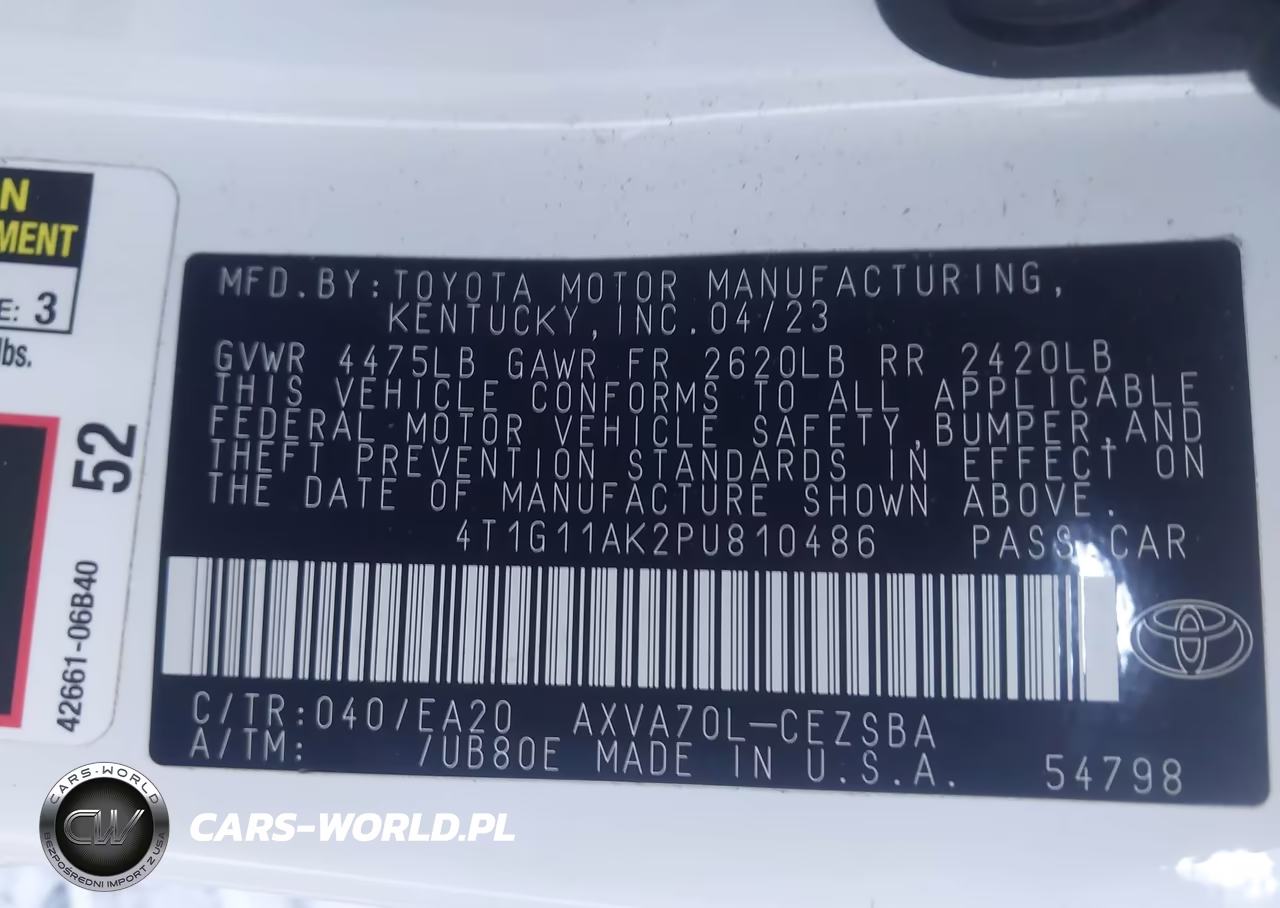 2023 Toyota Camry Se VIN:4T1G11AK2PU810486 - 9