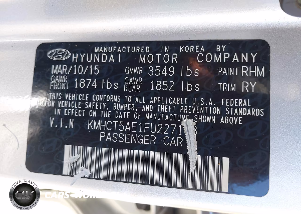 2015 Hyundai Accent Gs VIN:KMHCT5AE1FU227173 - 9