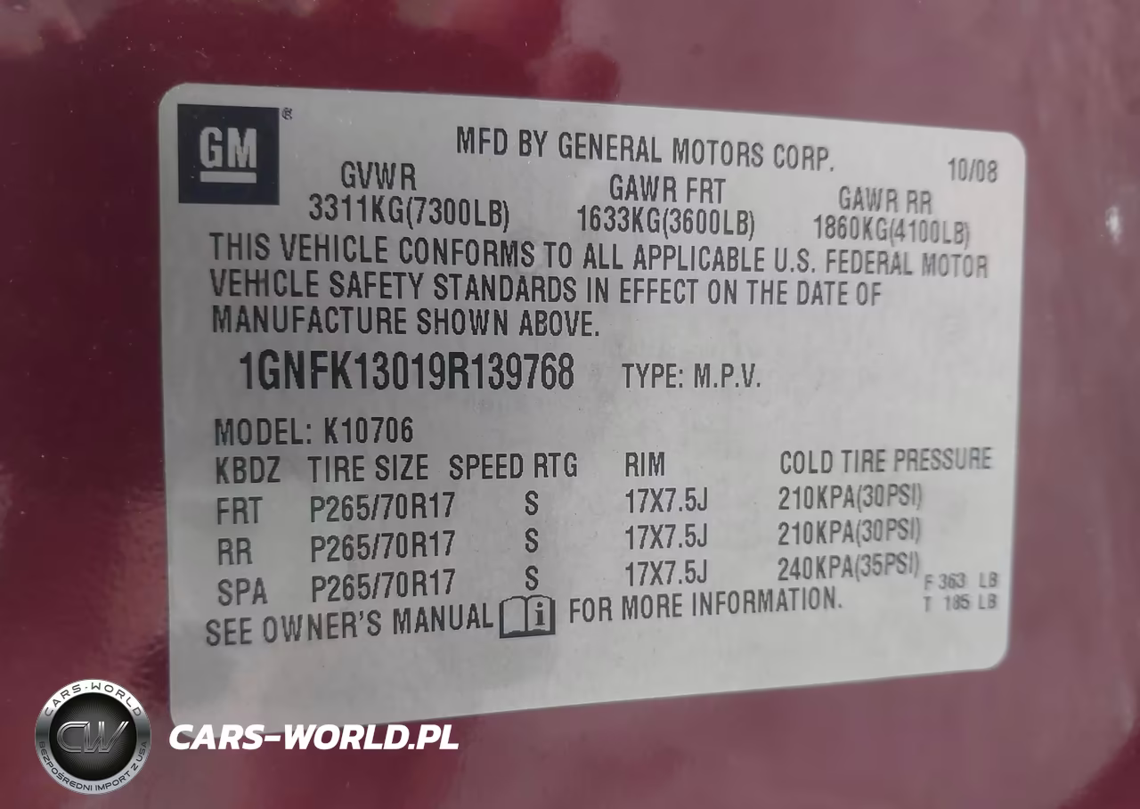 2009 Chevrolet Tahoe Ls VIN:1GNFK13019R139768 - 9