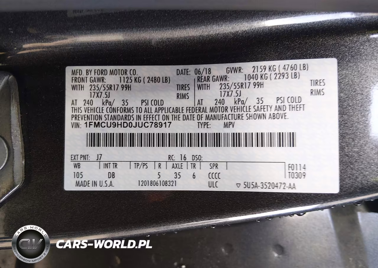 2018 Ford Escape Sel VIN:1FMCU9HD0JUC78917 - 9