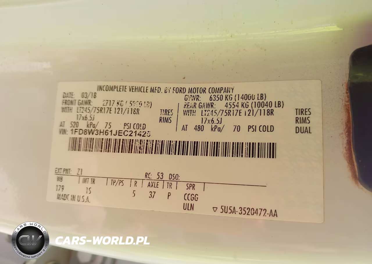 2018 Ford F350 Super Duty VIN:1FD8W3H61JEC21425 - 8