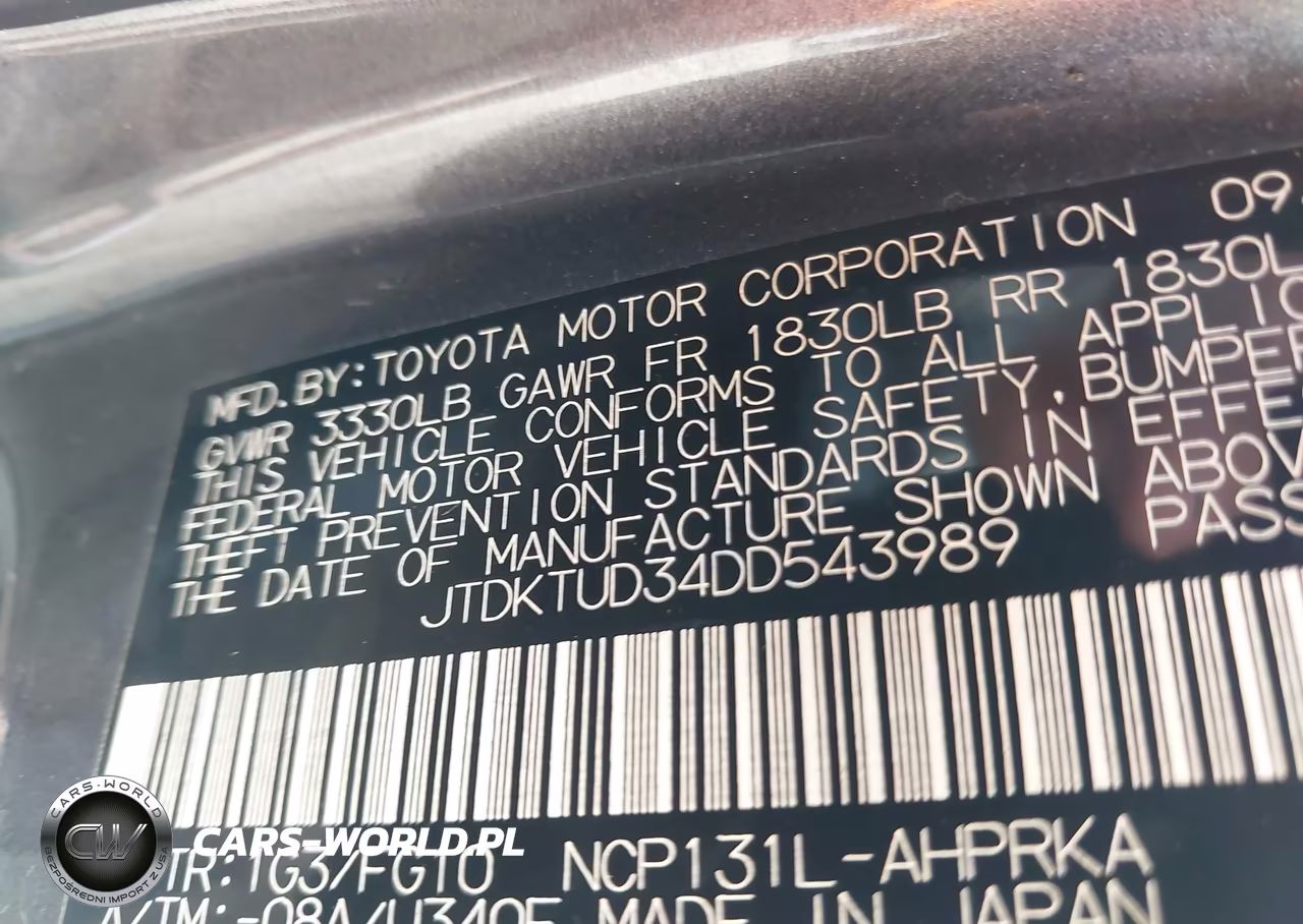 2013 Toyota Yaris Le VIN:JTDKTUD34DD543989 - 9